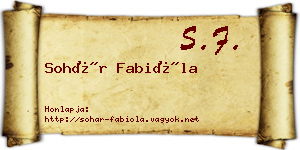 Sohár Fabióla névjegykártya